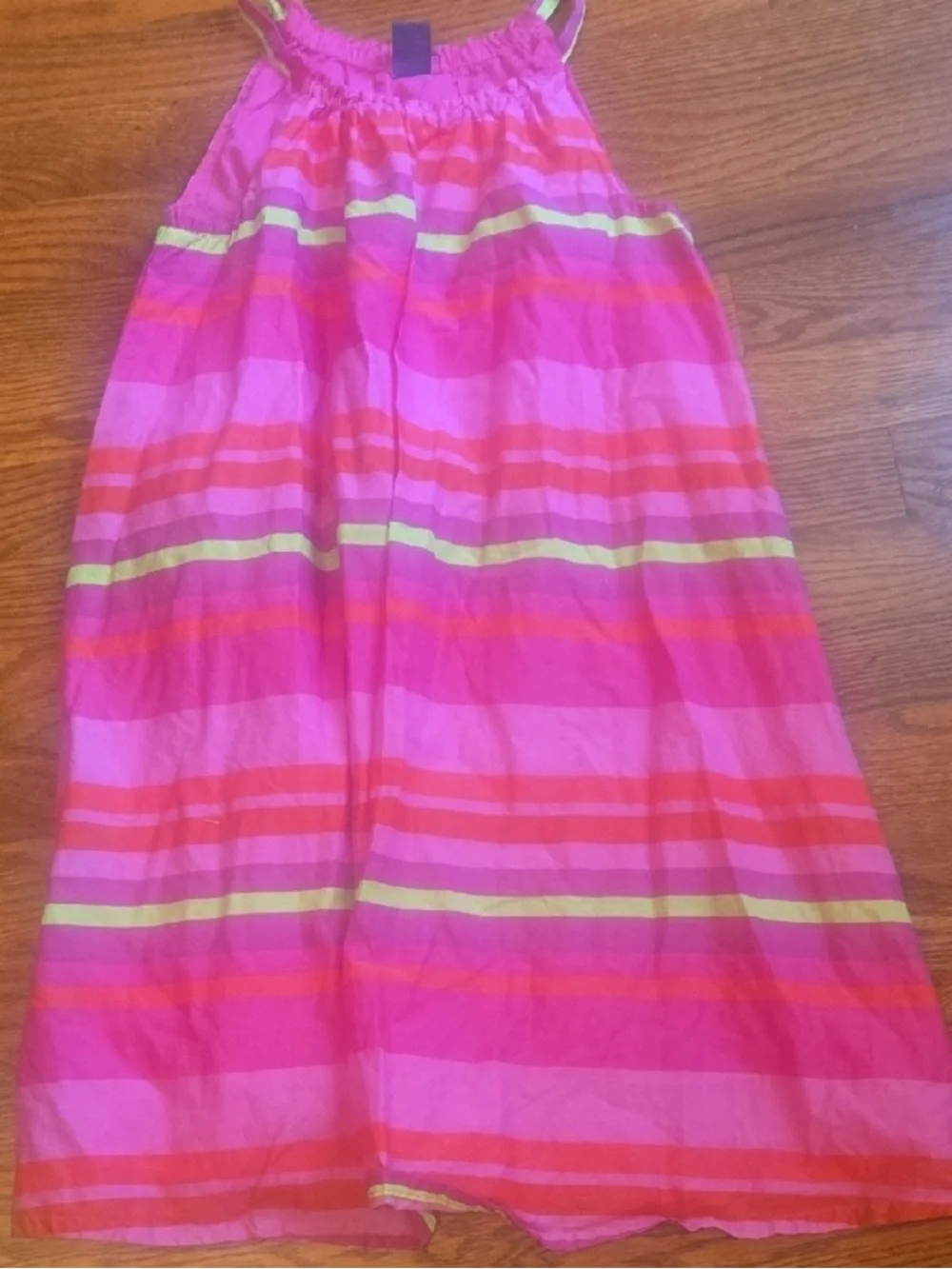 GAP Vibrant Girls Dress Sleeveless Pink Orange Purple Lime Striped Fully Lined